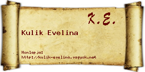 Kulik Evelina névjegykártya